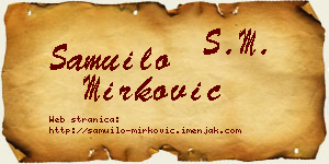 Samuilo Mirković vizit kartica